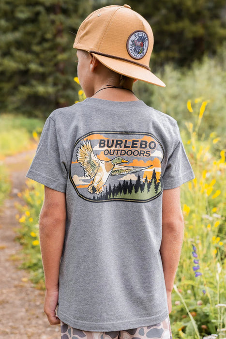 Youth Timber Ducks Tee By Burlebo- Dark Heather Grey Shirt Color