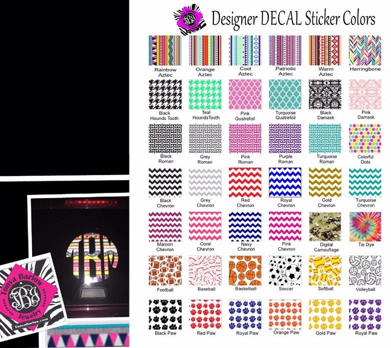 Decal Stickers- Patterned Decal Stickers for Car Windows, Computers, Yeti Cups and More!
