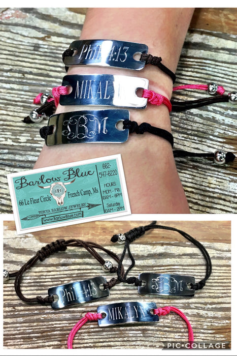 Adjustable Monogram Bracelet. Perfect for ALL Ages! — Barlow Blue