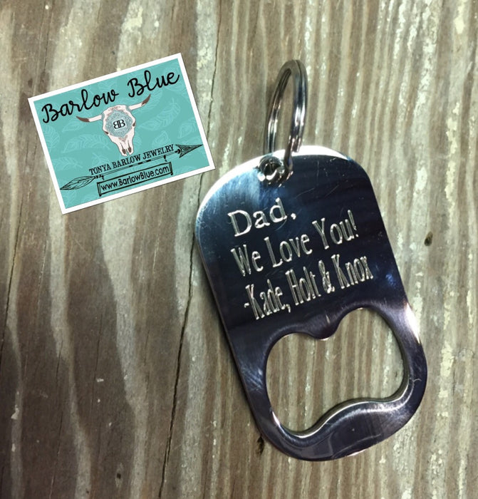 Bottle Opener Key Chain. Perfect for Dad, Groomsmen, Guys, and more! 50% OFF.