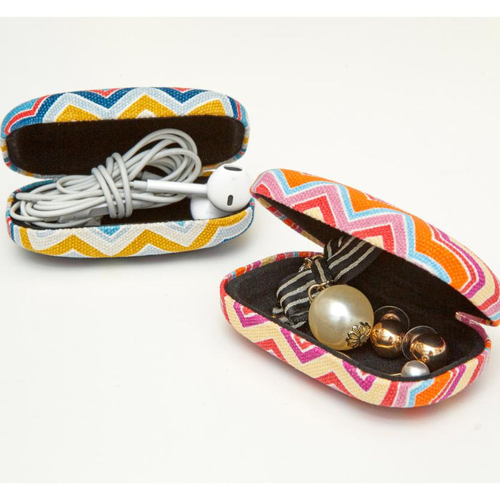 Striped Travel Case.  Perfect for Holding Small Pieces.