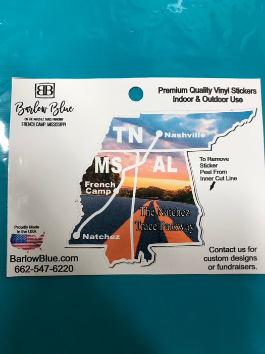 The Natchez Trace Parkway 3 State Decal