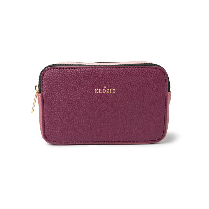 Kedzie Color Pop Modernist Vegan Leather Crossbody Shoulder Compact Camera Shape Bag for Women with Adjustable Strap