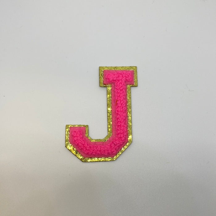 Hot Pink Letter Iron On Patches