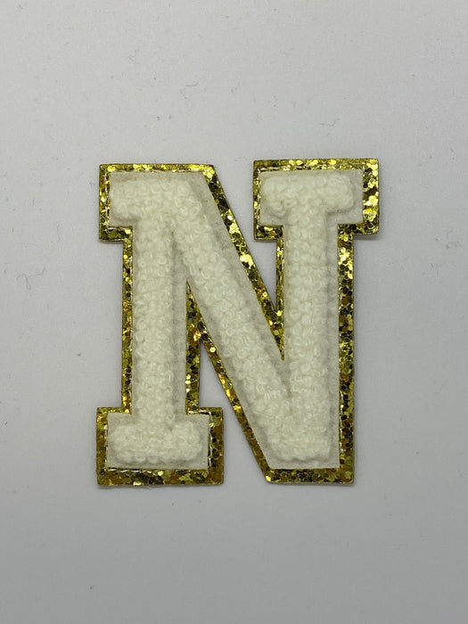 White Letter Iron On Patches