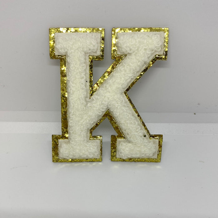 White Letter Iron On Patches