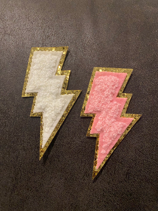 Lightening Bolt Iron On Patches