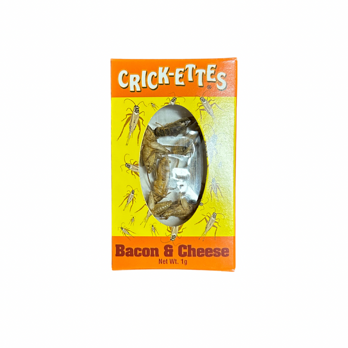 Crick-ettes.  REAL Crickets that are freeze dried and are bacon & Cheese flavored.  100% Edible.  A great gag gift.