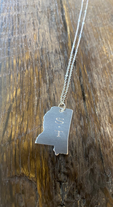 Silver Mississippi Monogram Necklace