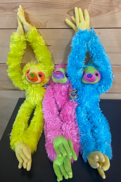 20” Neon Hanging Sloth Stuffed Animal - yellow only!