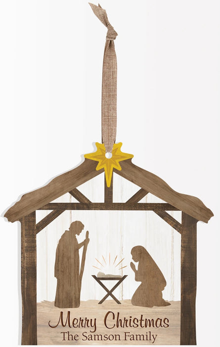 Personalized Nativity.  Can say anything you want, some ideas are shown.