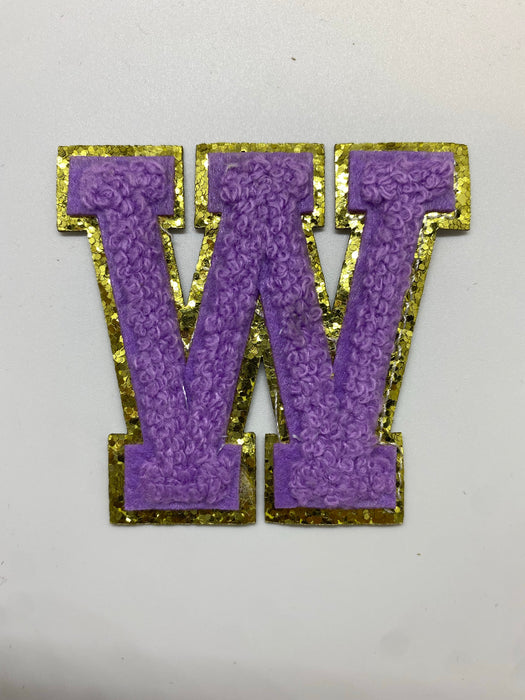 Purple Letter Iron On Patches