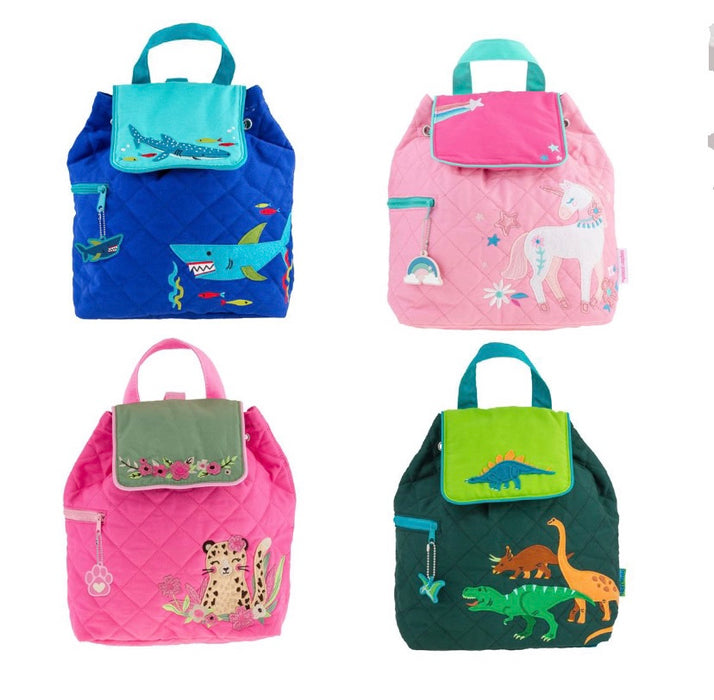 Quilted Backpacks (Boy & Girl Styles Available).  Add an optional name or monogram for $10.