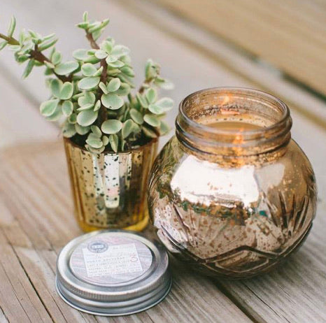 Sweet Grace Candle in a Round Gold Jar