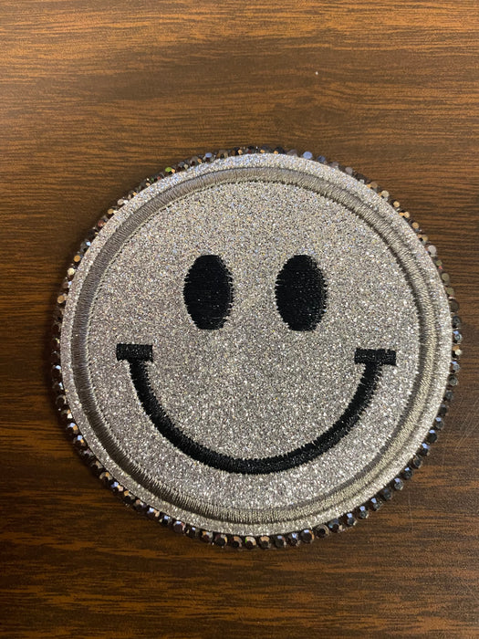 Smiley Face w/ Rhinestones Iron on Patches