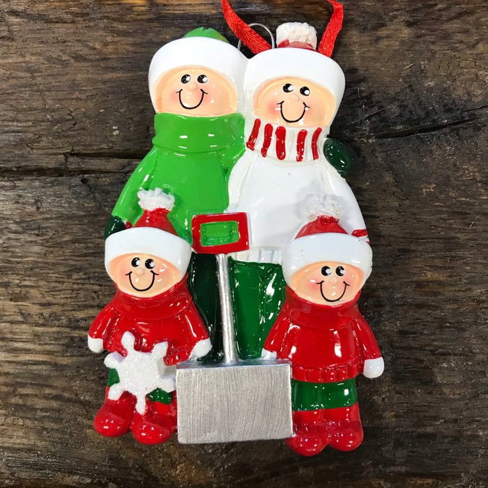 Snow Shovel Couple Ornament Personalized