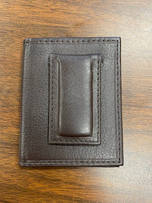 Leather Front Pocket Bi-Fold Men’s Wallet with Money Clip.  Can Be Personalized.