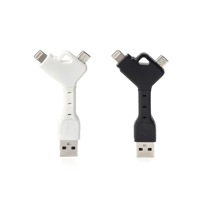 2 in 1 Keychain USB Cable Phone Charger.  Never leave home without a charger!