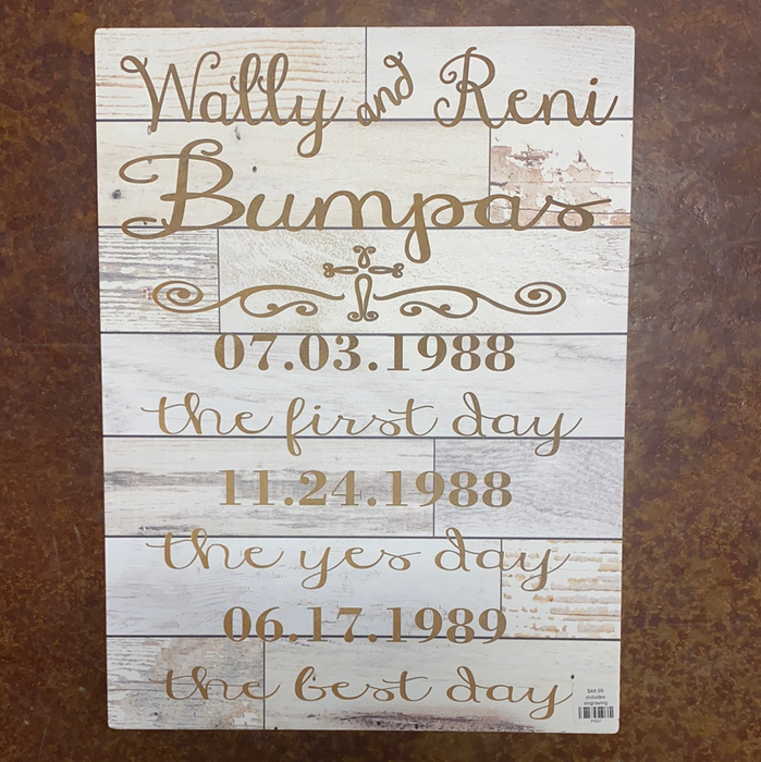 Personalized White Wood Board.  Comes blank!  We can make it say whatever you want!