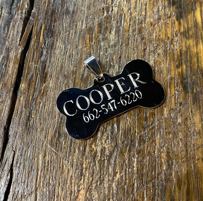 Personalized Dog Tag for Dog Collar - Bone