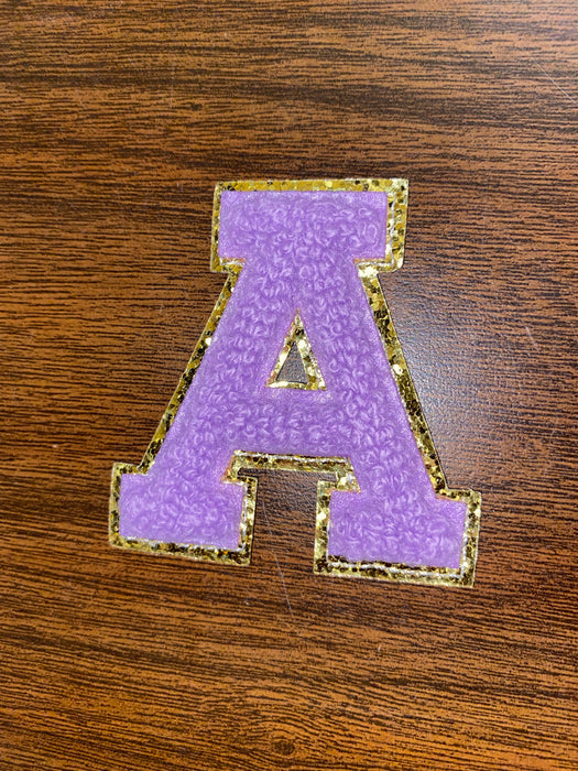 Purple Letter Iron On Patches