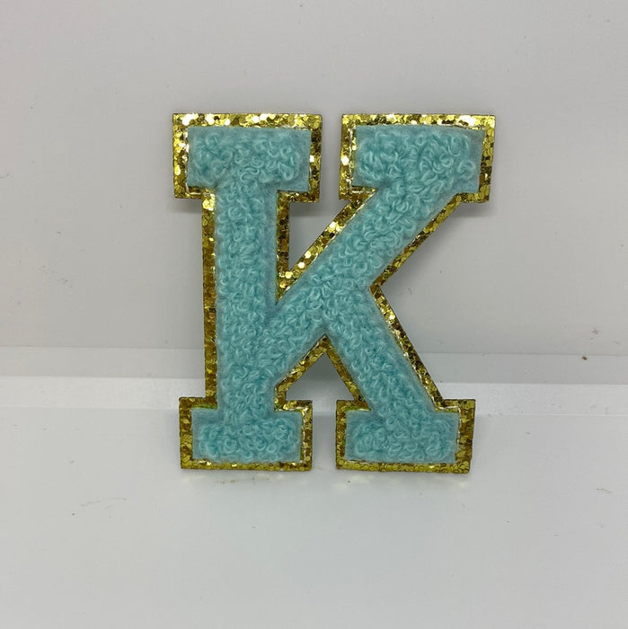 Turquoise Letter Iron On Patches