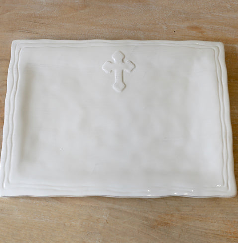 White Cross Platter
