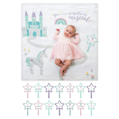 Baby's First Year Blanket & Cards Milestone Set.  Perfect for Monthly Pics.  Styles for Boys & Girls Available.