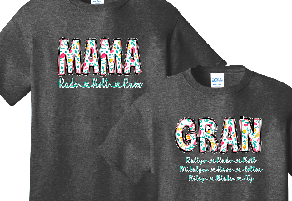 Personalized Mama or Grandmother shirt